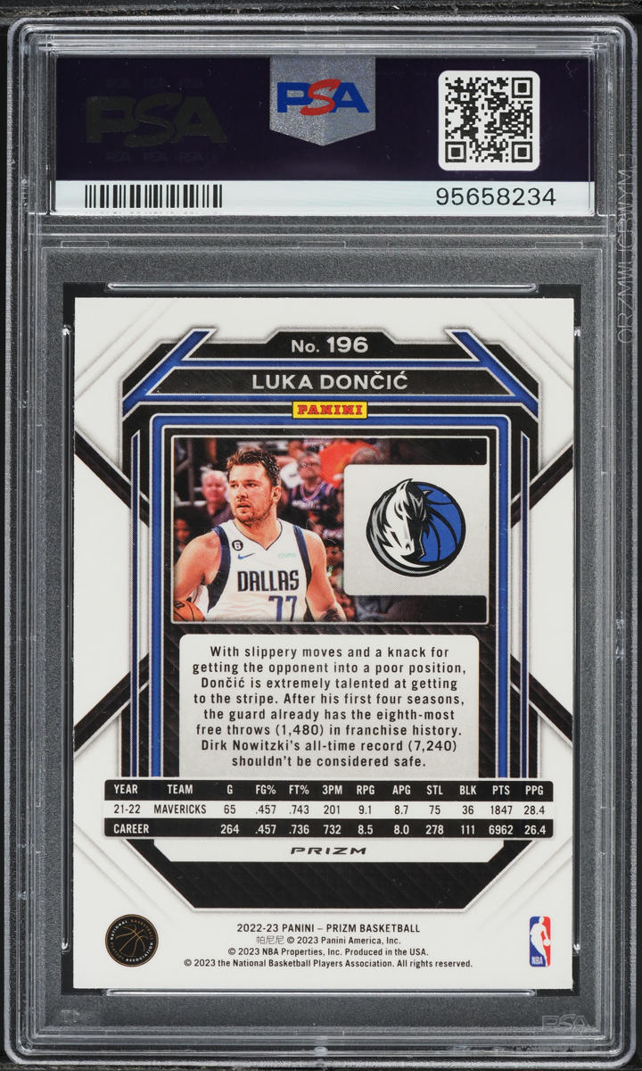 2022 Panini Prizm Ice Luka Doncic #196 PSA 9 MINT