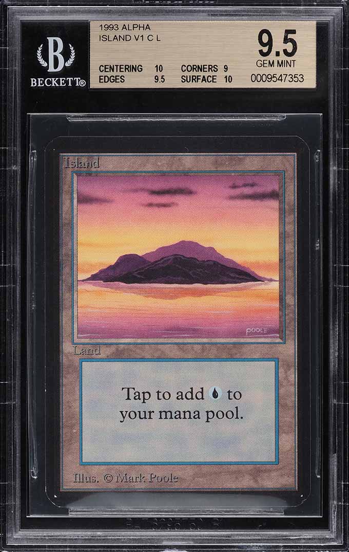 1993 Magic The Gathering MTG Alpha Island V1 C L BGS 10 PRISTINE