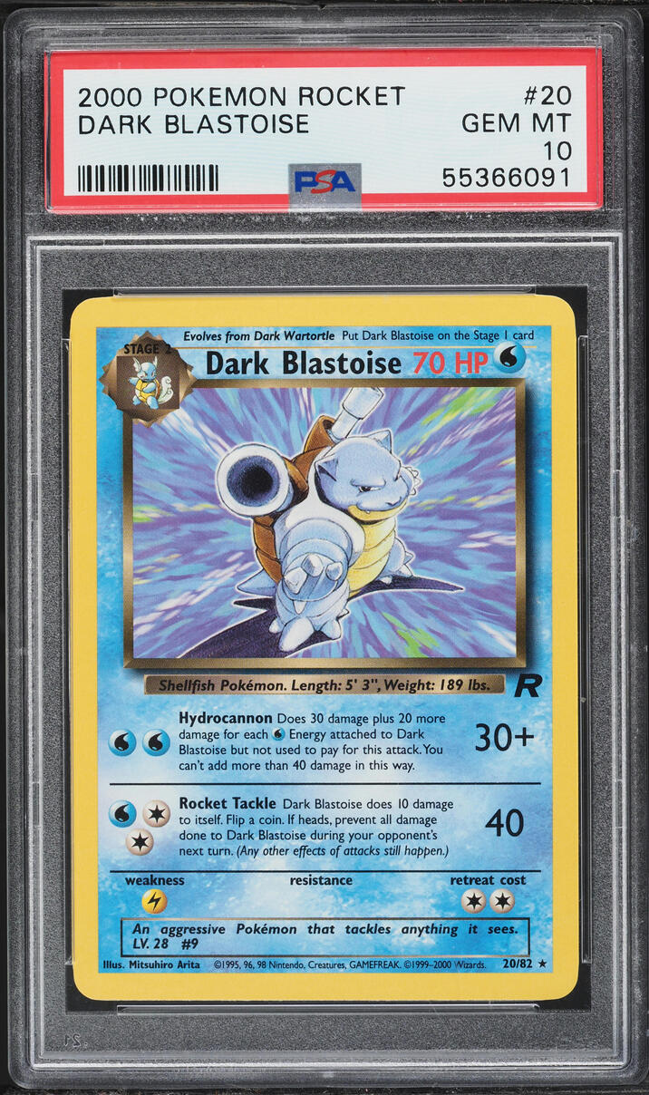 2000 Pokemon Team Rocket Dark Blastoise #20 PSA 10 GEM MINT