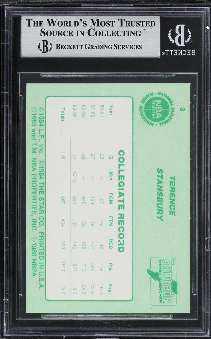 1985 Star Gatorade Slam Dunk Terence Stansbury #3 BGS 9 MINT