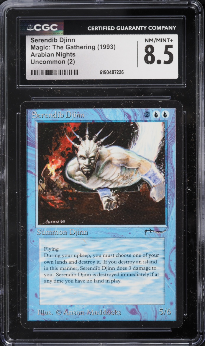1993 Magic The Gathering MTG Arabian Nights Serendib Djinn CGC 8.5 NM-MT+