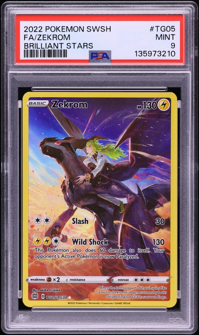 2022 Pokemon Sword & Shield Brilliant Stars Trainer Gallery CHR Zekrom #TG05 PSA 9 MINT