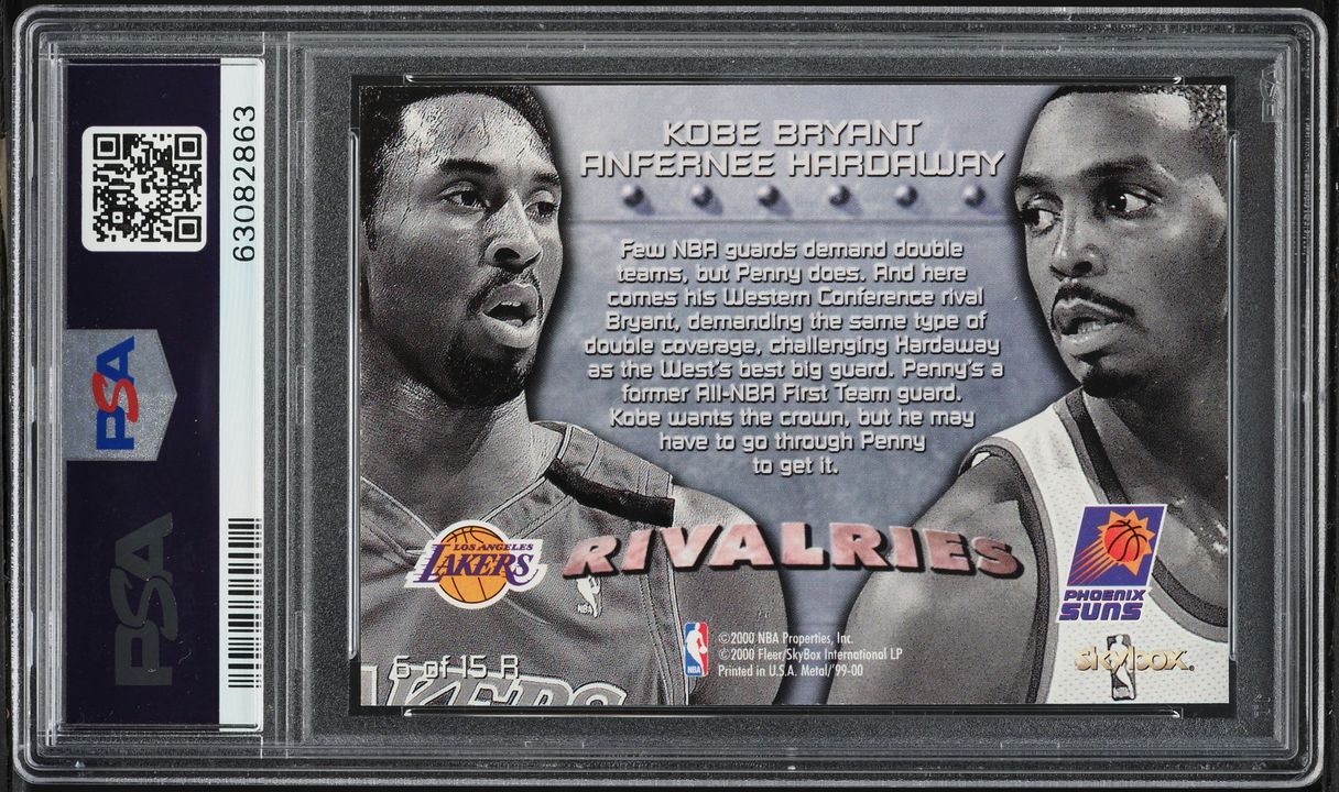 1999 Metal Rivalries Anfernee Hardaway & Kobe Bryant #6 PSA 7 NRMT