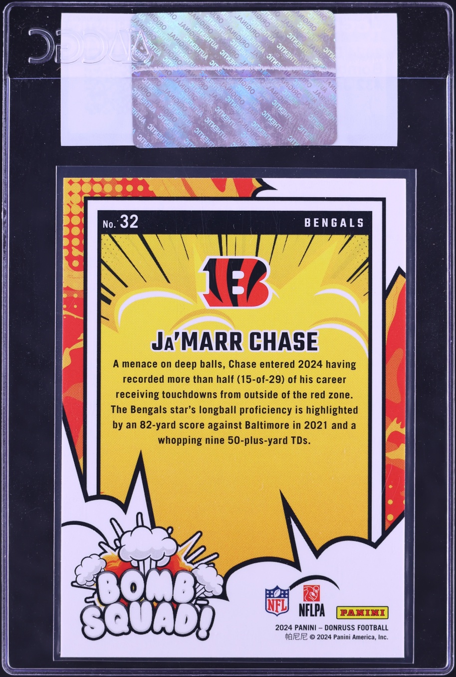 2024 Donruss Bomb Squad! Ja'Marr Chase #32 CGC AUTH