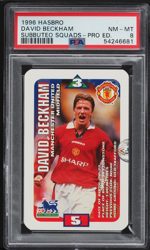 1996 Merlin Premier Gold England David Beckham ROOKIE #92 BGS 8 NM