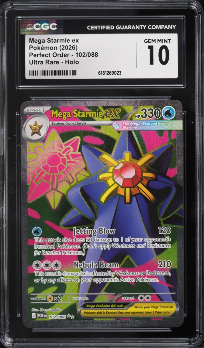 2026 Pokemon Mega Evolution Perfect Order Full Art Mega Starmie ex #102 CGC 10 GEM MINT