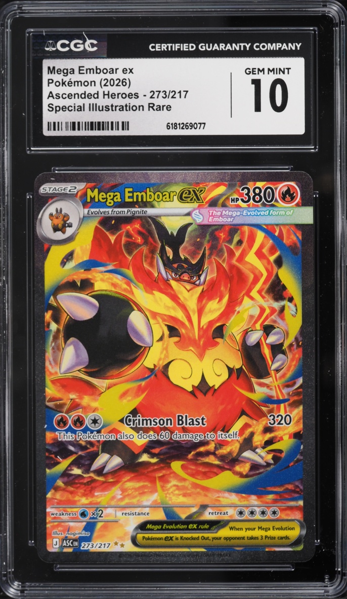 2026 Pokemon Mega Evolution Ascended Heroes SIR Mega Emboar ex #273 CGC 10 GEM MINT