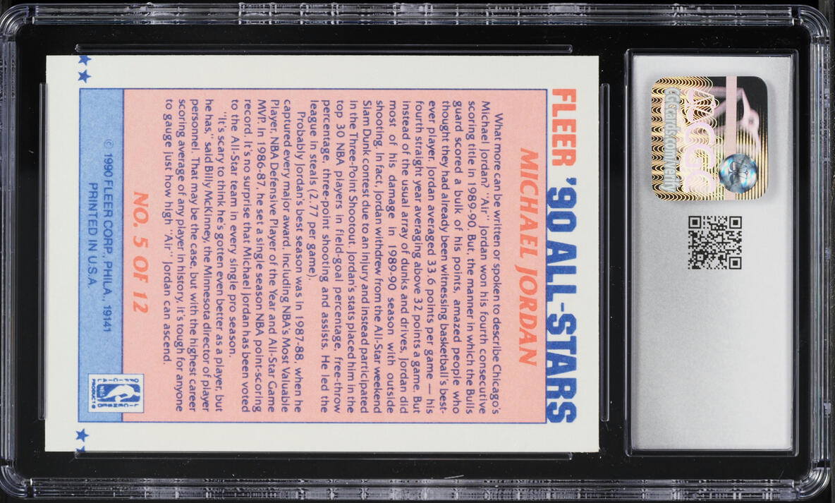 1990 Fleer All Stars Michael Jordan #5 CGC 8.5 NM-MT+