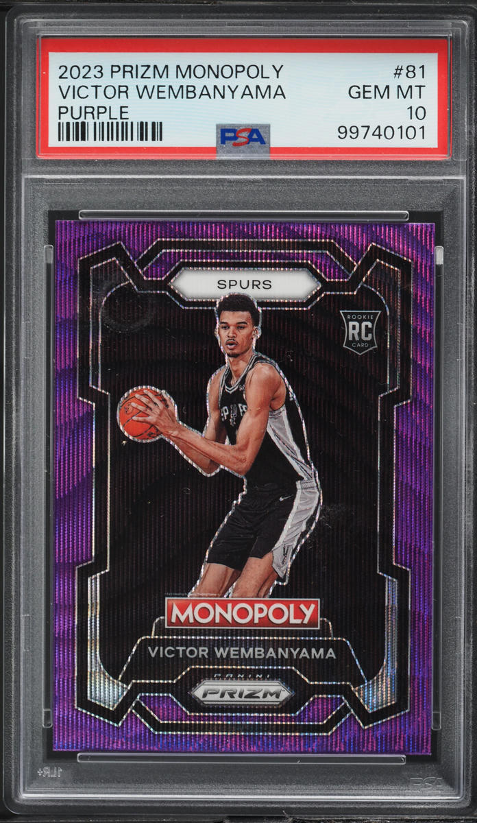 2023 Panini Prizm Monopoly Purple Victor Wembanyama ROOKIE #81 PSA 10 GEM MINT
