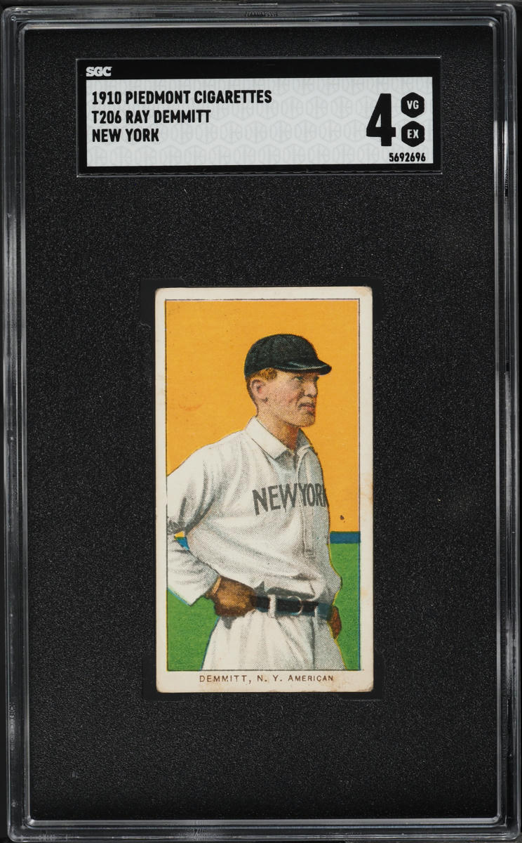 1909-11 T206 Ray Demmitt NEW YORK SGC 4 VGEX