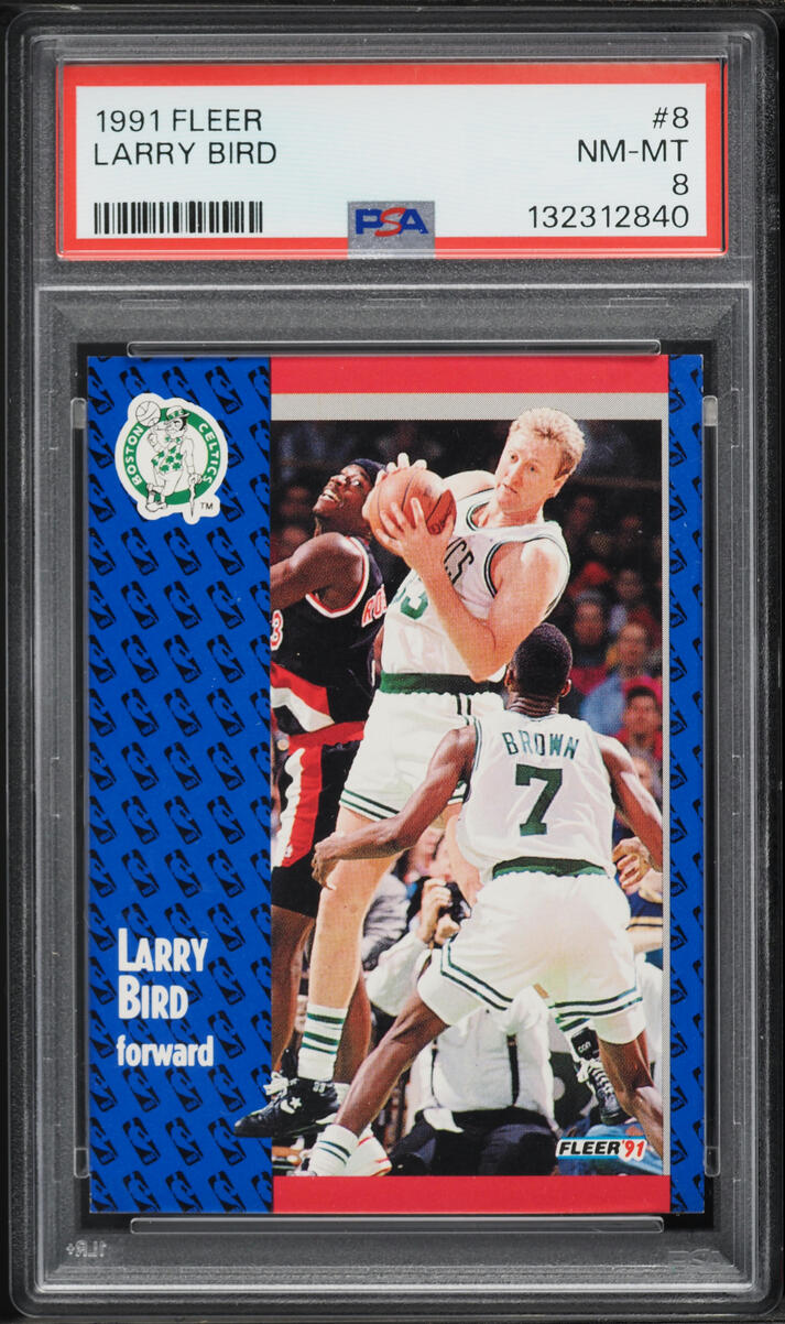 1991 Fleer Basketball Larry Bird #8 PSA 8 NM-MT