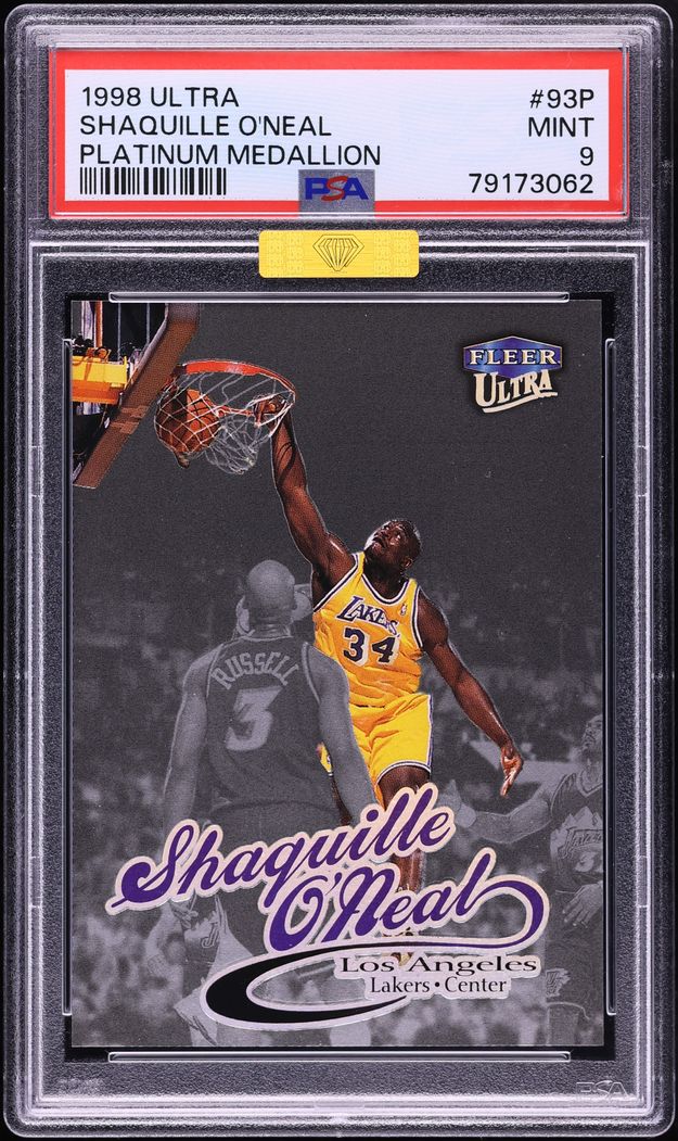 1998 Ultra Platinum Medallion Shaquille O'Neal /99 #93P MBA PSA 9 MINT