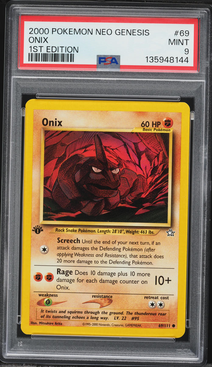 2000 Pokemon Neo Genesis 1st Edition Onix #69 PSA 9 MINT