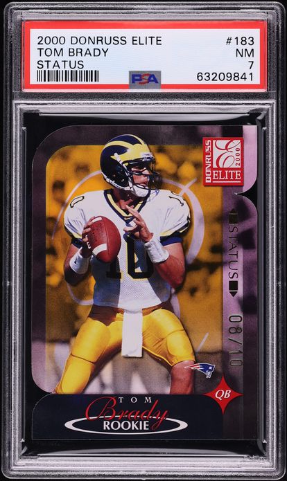 2000 Donruss Elite Status Tom Brady ROOKIE /10 #183 PSA 7 NRMT