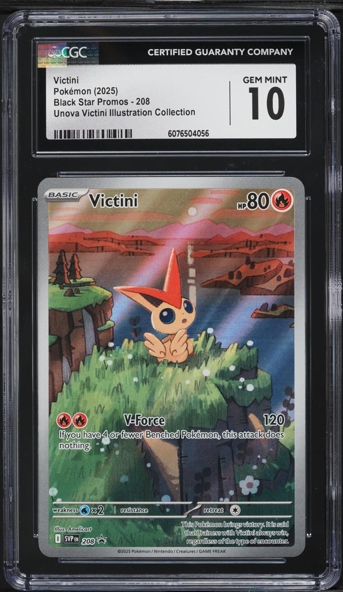 2025 Pokemon SV Black Star Promo Illustration Collection Victini #208 CGC 10 GEM