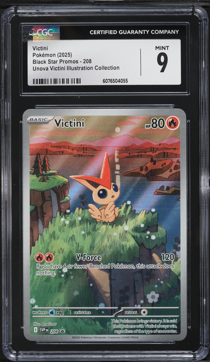 2025 Pokemon SV Black Star Promo Illustration Collection Victini #208 CGC 9 MINT