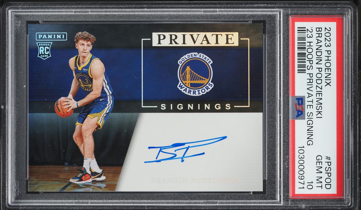 2023 Panini Phoenix '23 Hoops Private Signings Brandin Podziemski RC AUTO PSA 10