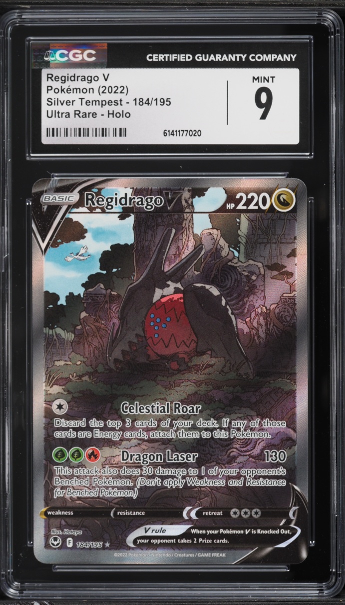 2022 Pokemon Sword & Shield Silver Tempest Alt Art Regidrago V #184 CGC 9 MINT