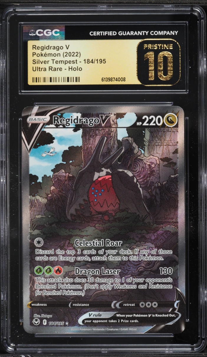 2022 Pokemon Sword & Shield Silver Tempest Alt Art Regidrago V #184 CGC 10 PRISTINE