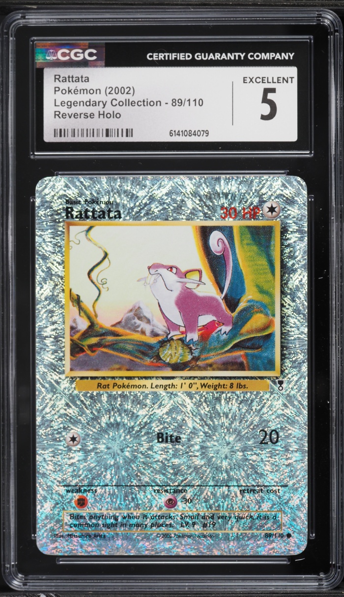 2002 Pokemon Legendary Collection Reverse Holo Rattata #89 CGC 5 EX