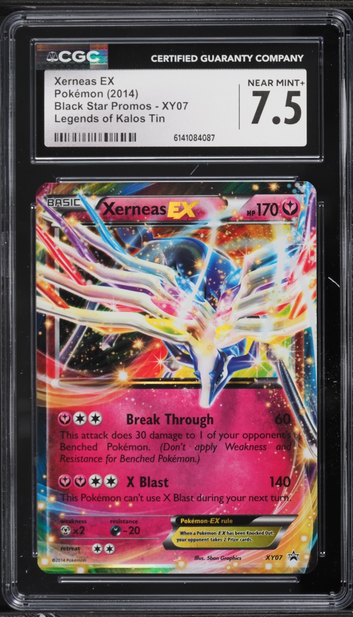 2014 Pokemon XY Black Star Promo Legends Of Kalos Tin Xerneas EX #XY07 CGC 7.5 NRMT+