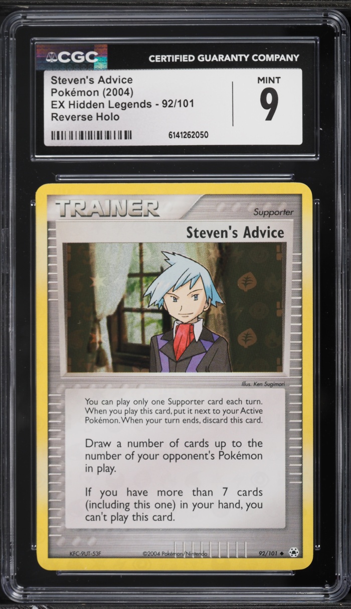 2004 Pokemon EX Hidden Legends Reverse Holo Steven's Advice #92 CGC 9 MINT