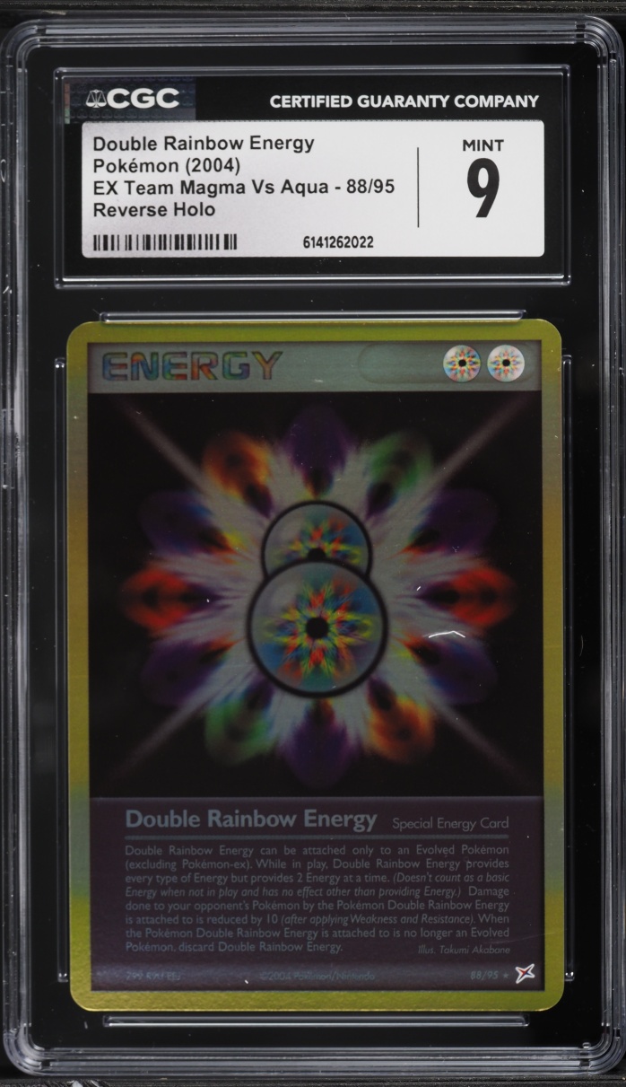 2004 Pokemon EX Team Magma Vs Aqua Reverse Holo Double Rainbow Energy #88 CGC 9 MINT