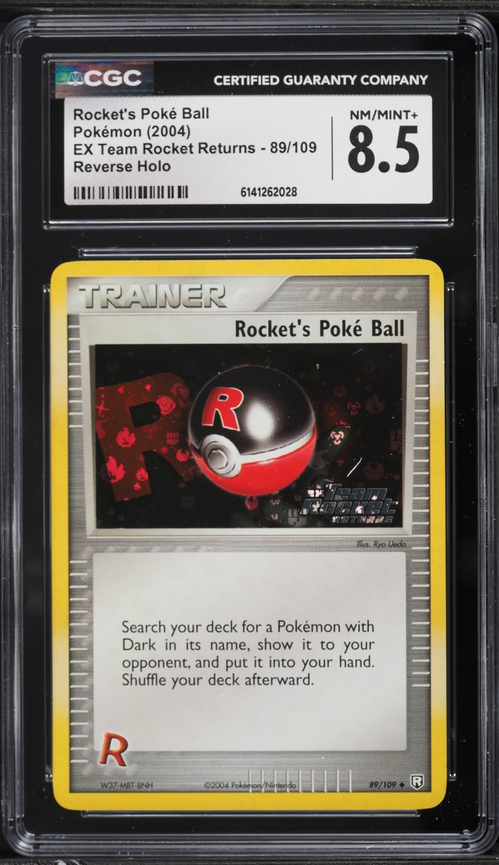 2004 Pokemon EX Team Rocket Returns Reverse Holo Rocket's Poke Ball #89 CGC 8.5 NM-MT+