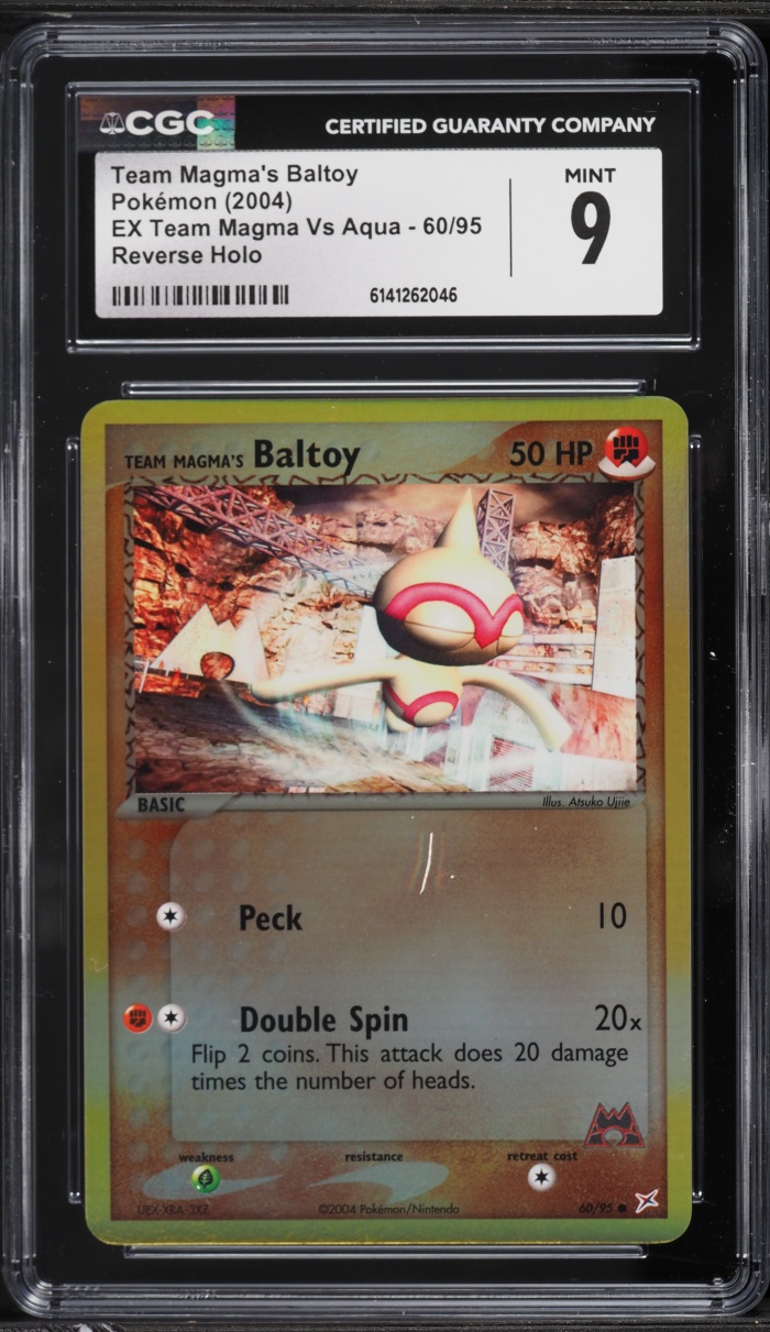 2004 Pokemon Ex Team Magma Vs Aqua Reverse Holo Team Magma's Baltoy #60 CGC 9 MINT