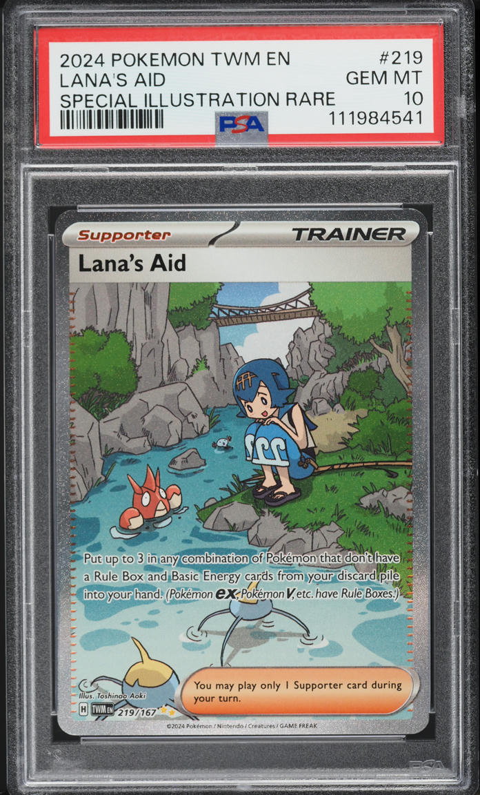 2024 Pokemon Scarlet & Violet Twilight Masquerade SIR Lana's Aid #219 PSA 10 GEM MINT