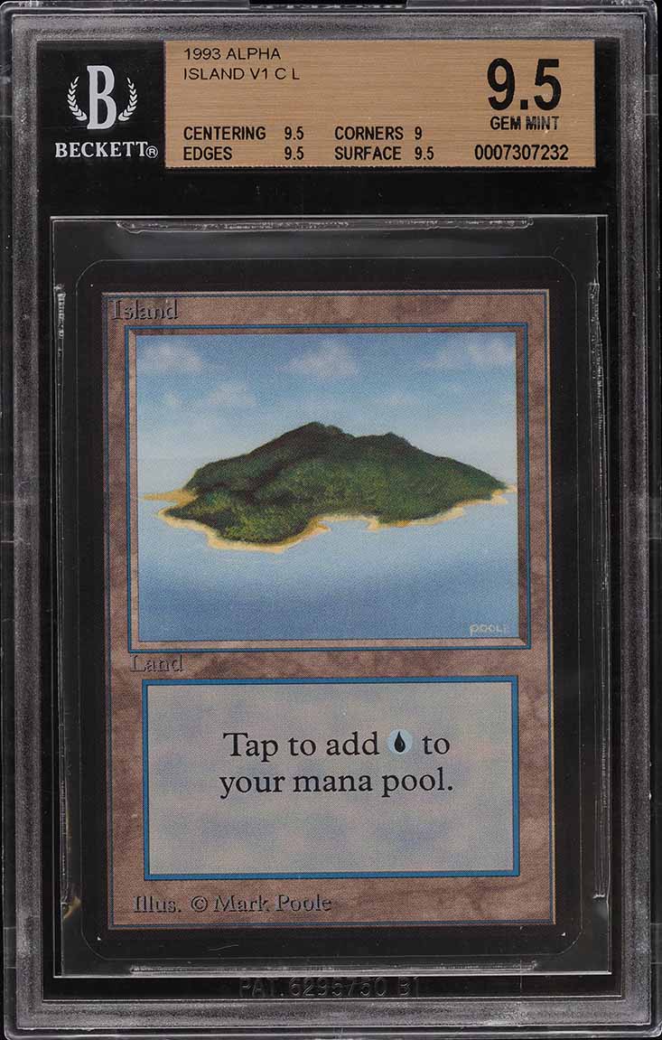 1993 Magic The Gathering MTG Beta Dual Land Tropical Island BGS 9