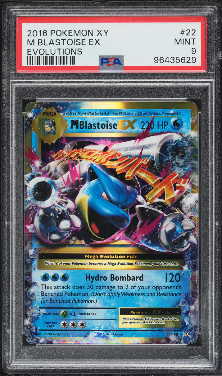 2016 Pokemon XY Evolutions Holo M Blastoise EX #22 PSA 9 MINT