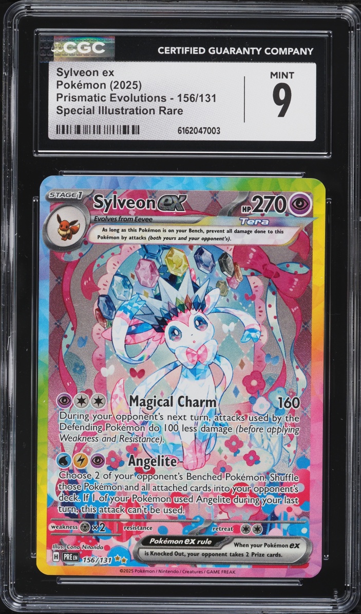 2025 Pokemon Scarlet & Violet Prismatic Evolutions SIR Sylveon Ex #156 CGC 9 MINT