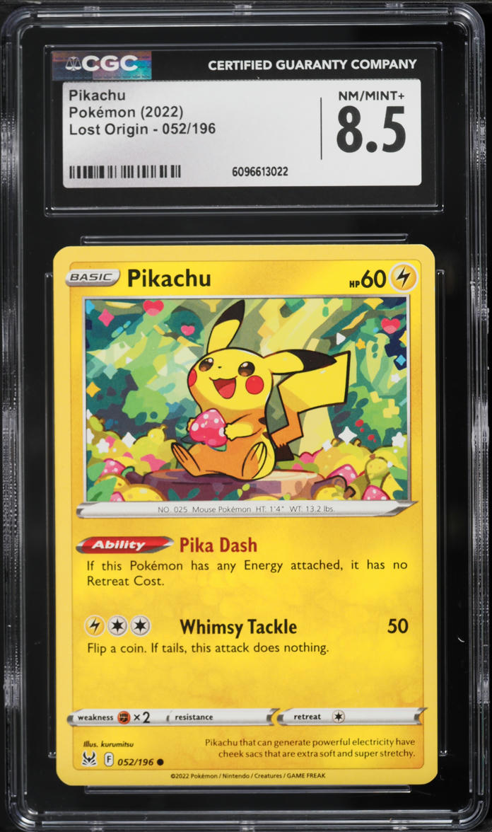 2022 Pokemon Sword & Shield Lost Origin Pikachu #52 CGC 8.5 NM-MT+