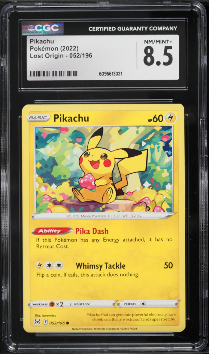 2022 Pokemon Sword & Shield Lost Origin Pikachu #52 CGC 8.5 NM-MT+