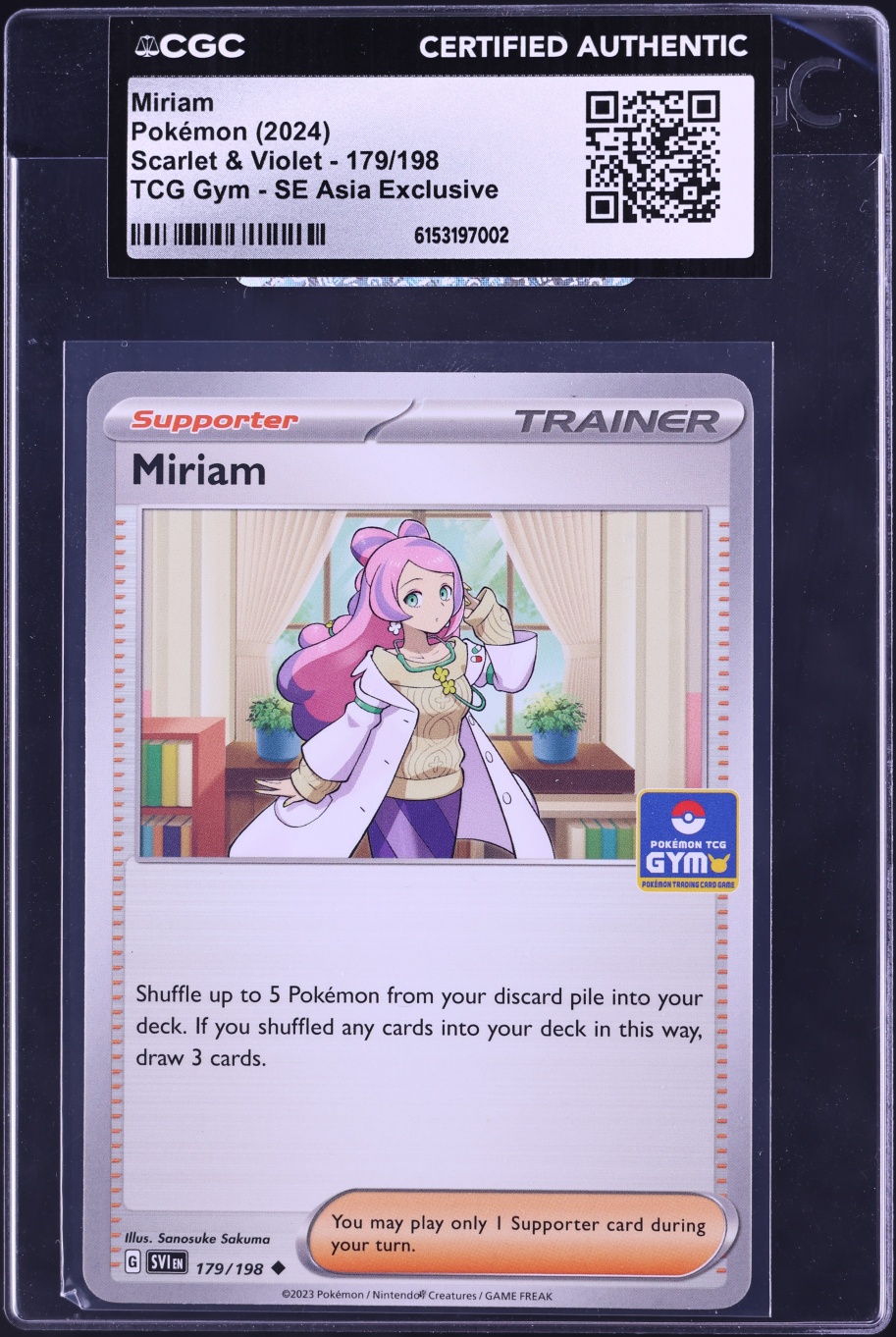 2024 Pokemon Scarlet & Violet Gym SE Asia Exclusive Miriam #179 CGC AUTH