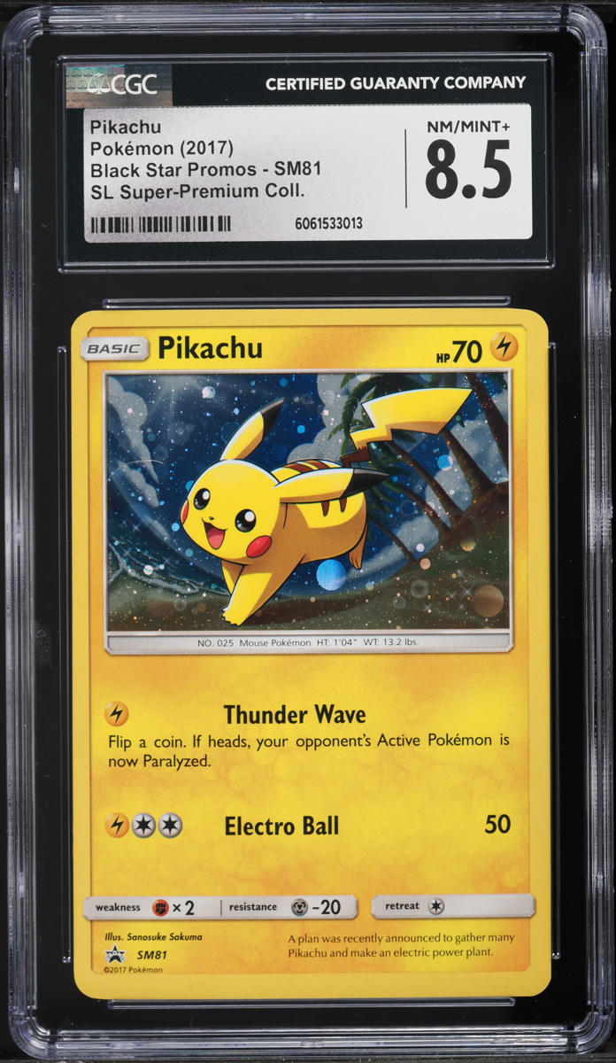 2017 Pokemon Black Star Promos SL Super-Premium Pikachu #SM81 CGC 8.5 NM-MT+