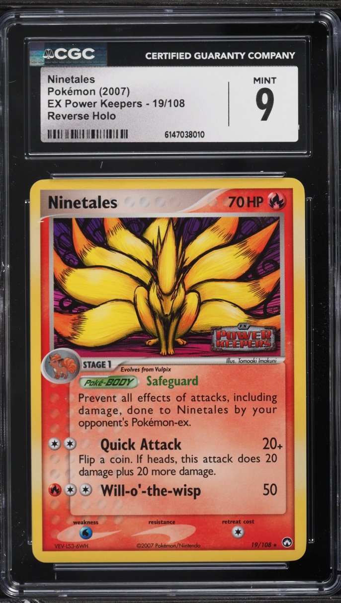 2007 Pokemon EX Power Keepers Reverse Holo Ninetales #19 CGC 9 MINT