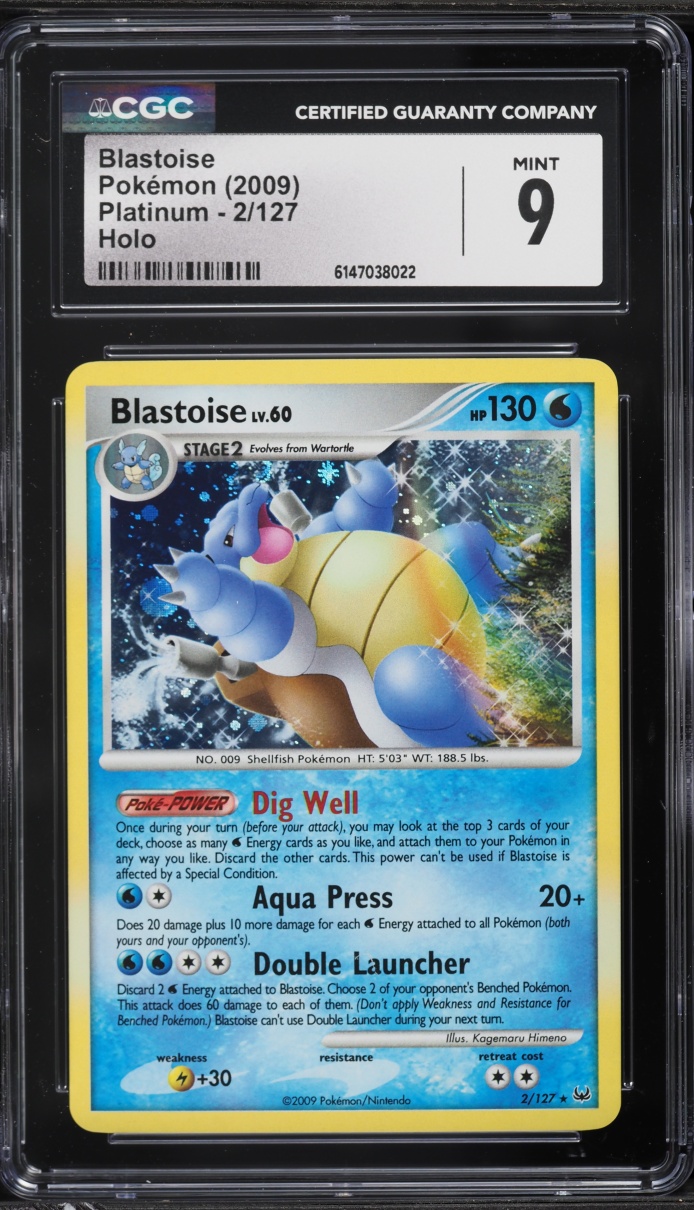 2009 Pokemon Platinum Holo Blastoise #2 CGC 9 MINT