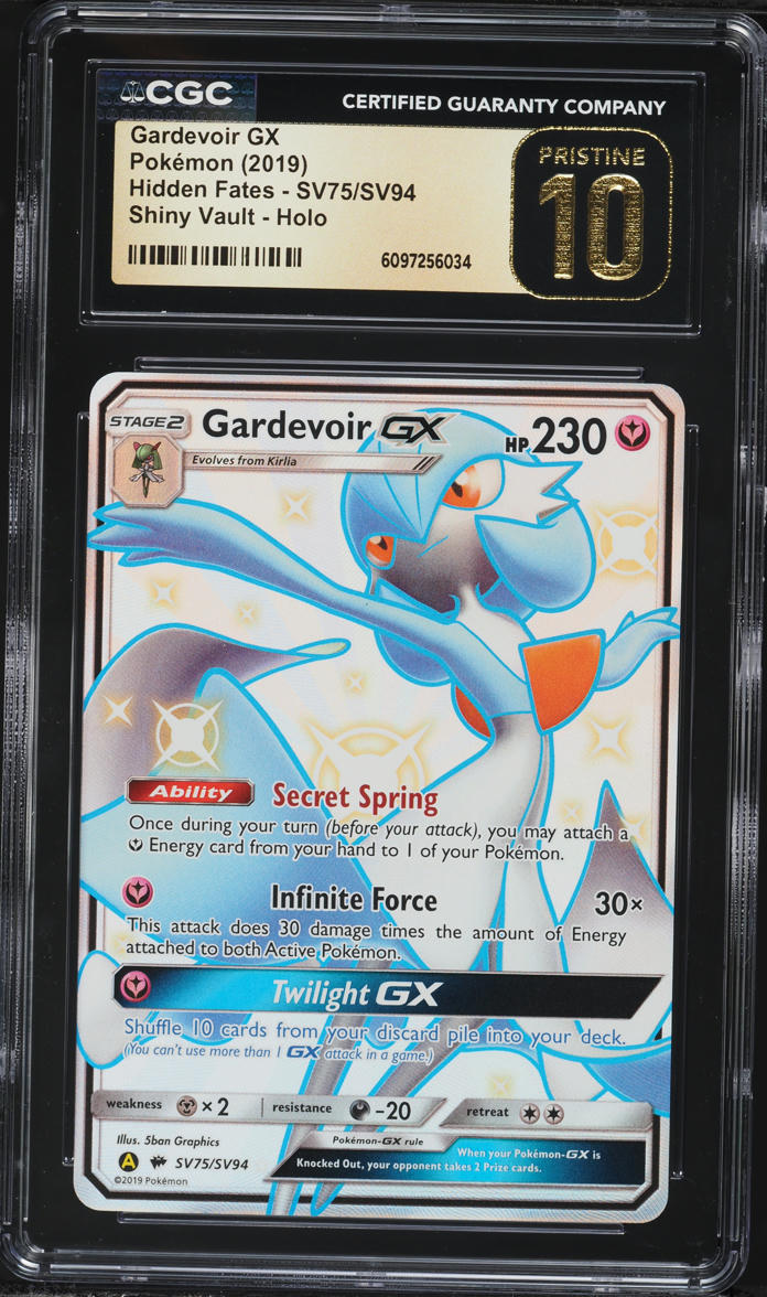2019 Pokemon Sun & Moon Hidden Fates Full Art Gardevoir GX #SV75 CGC 10 PRISTINE