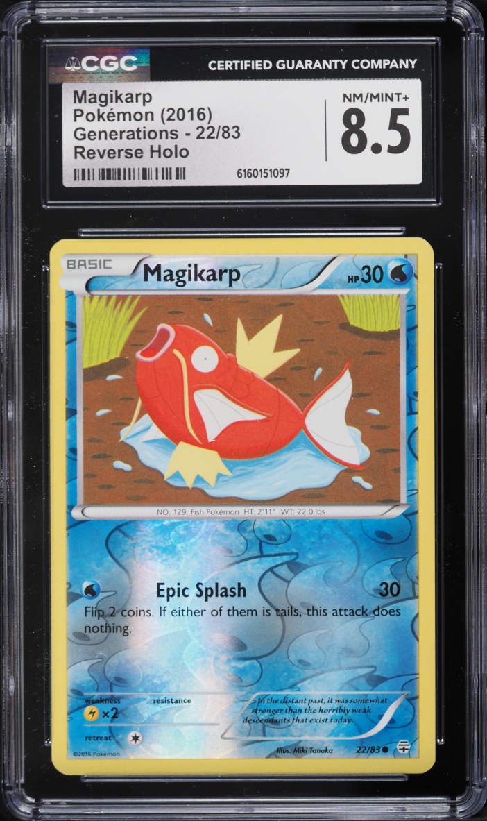 2016 Pokemon XY Generations Reverse Holo Magikarp #22 CGC 8.5 NM-MT+