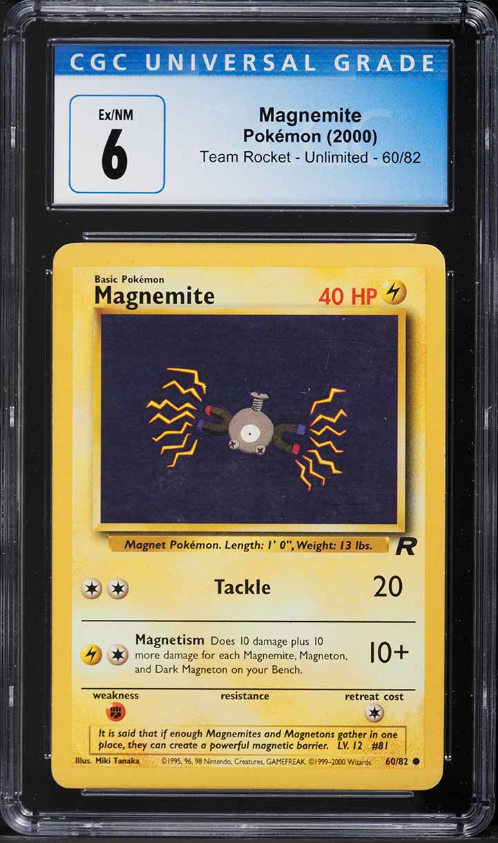 2000 Pokemon Team Rocket Magnemite #60 CGC 6 EXMT