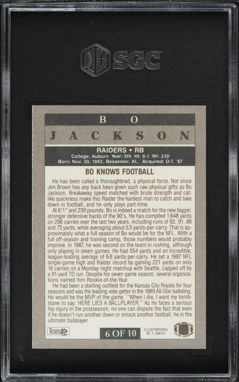 1991 Fleer Pro-Vision Bo Jackson #6 SGC 8.5 NM-MT+