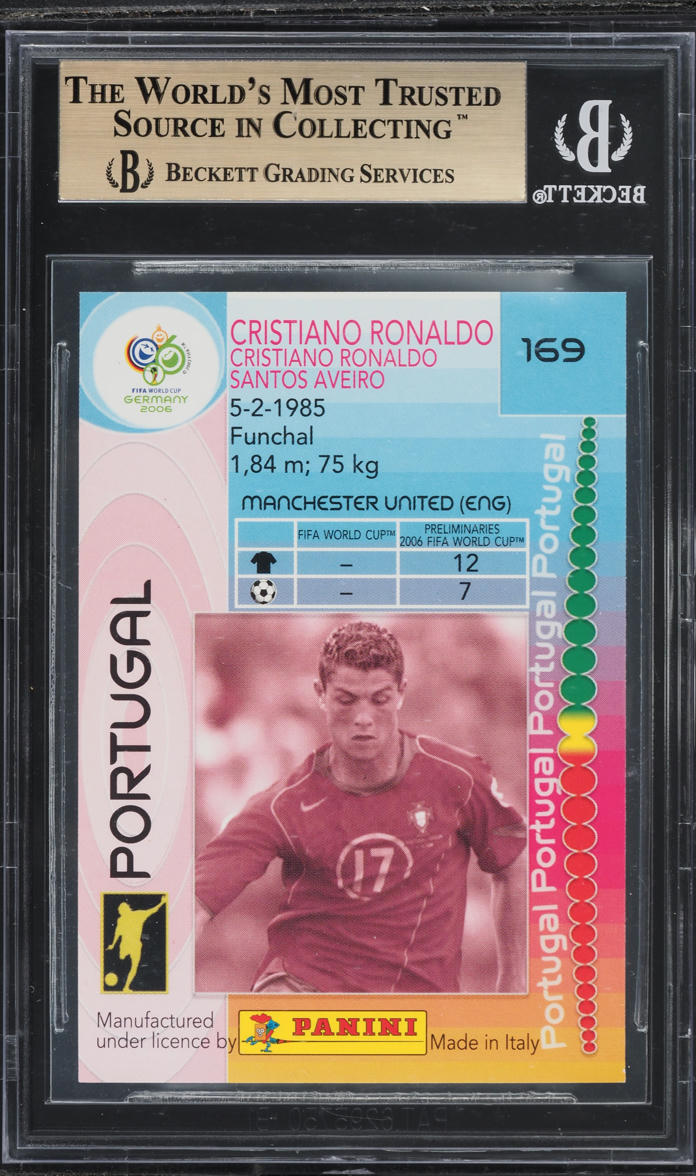 2006 Panini World Cup Germany Cristiano Ronaldo #169 BGS 9.5 GEM MINT