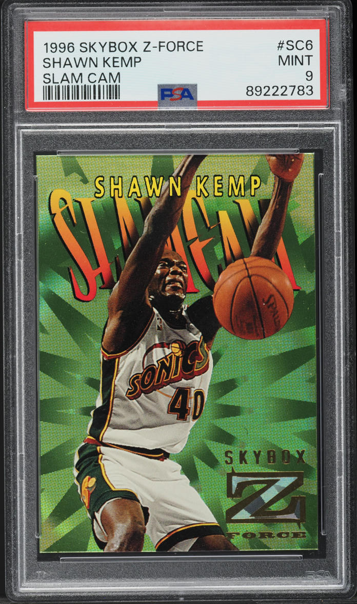 1996 Skybox Z-Force Slam Cam Shawn Kemp #SC6 PSA 9 MINT