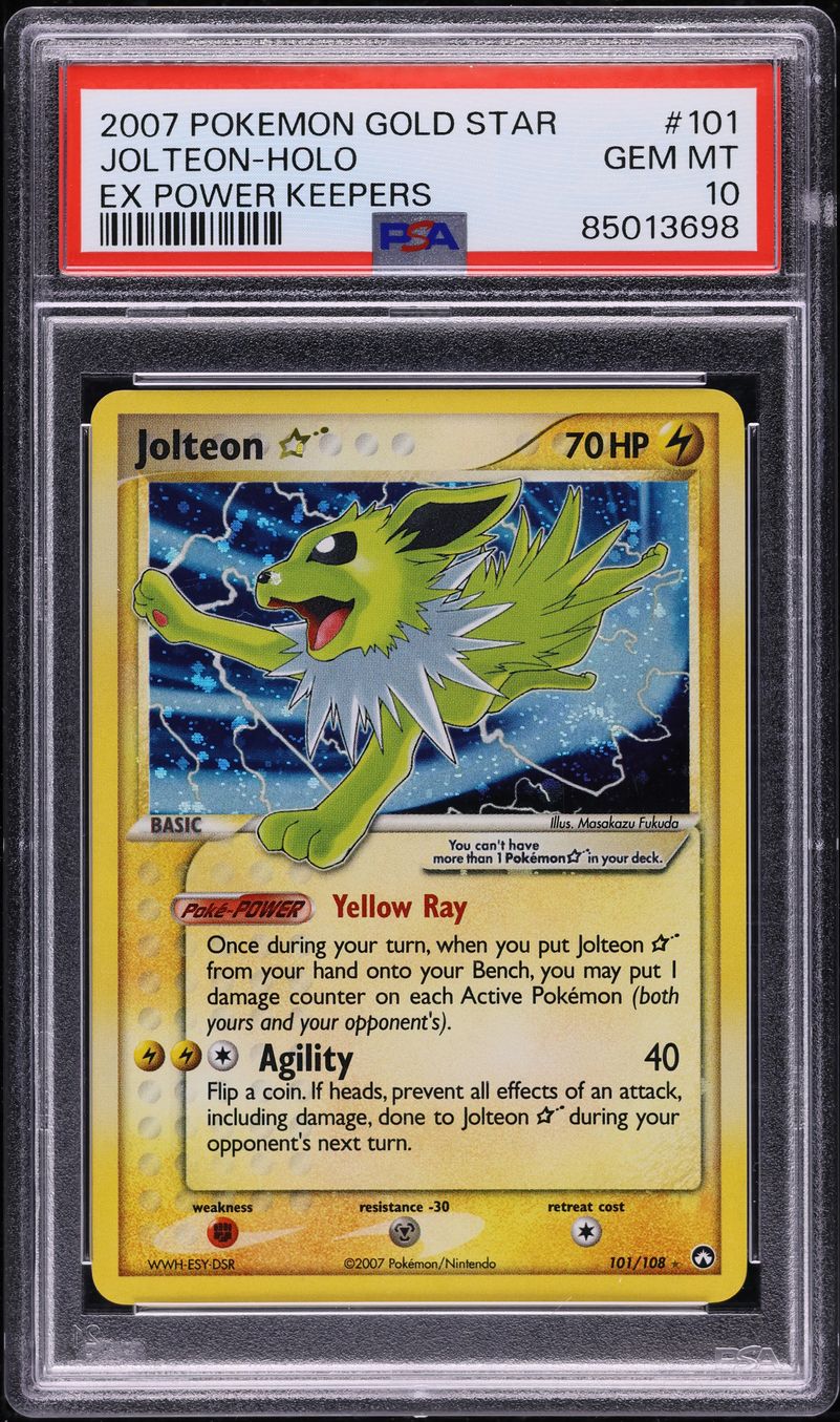 2007 Pokemon EX Power Keepers Holo Jolteon Gold Star #101 PSA 10 GEM MINT