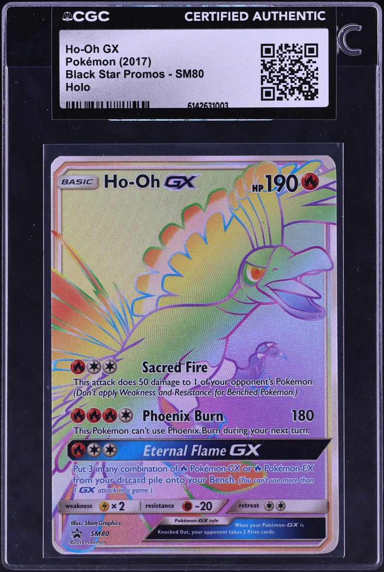 2017 Pokemon Sun & Moon Promo Rainbow Rare Ho-Oh GX #SM80 CGC AUTH