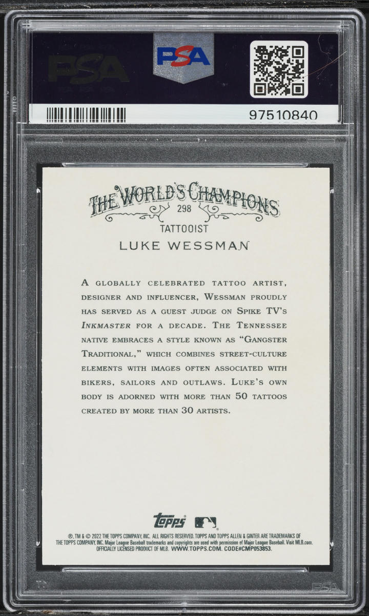 2022 Topps Allen & Ginter X Luke Wessman #298 PSA 9 MINT