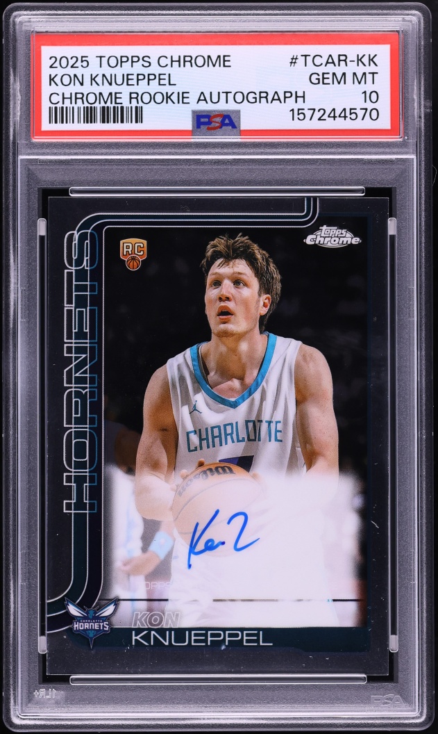 2025 Topps Chrome Kon Knueppel ROOKIE AUTO #TCAR-KK PSA 10 GEM MINT