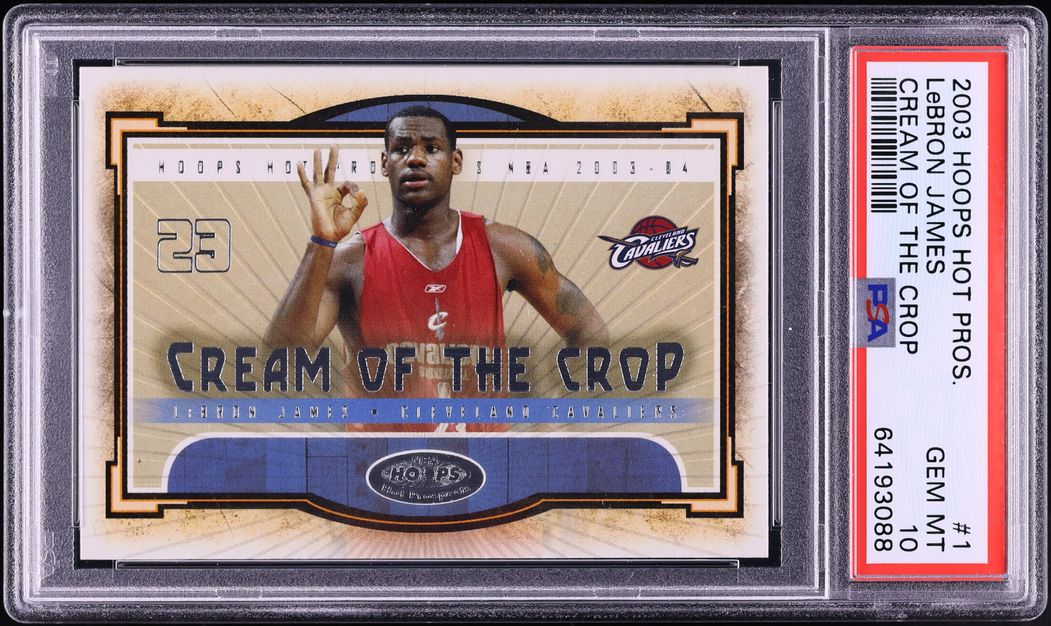 2003 Hoops Hot Cream Of The Crop LeBron James ROOKIE #1 PSA 10 GEM MINT